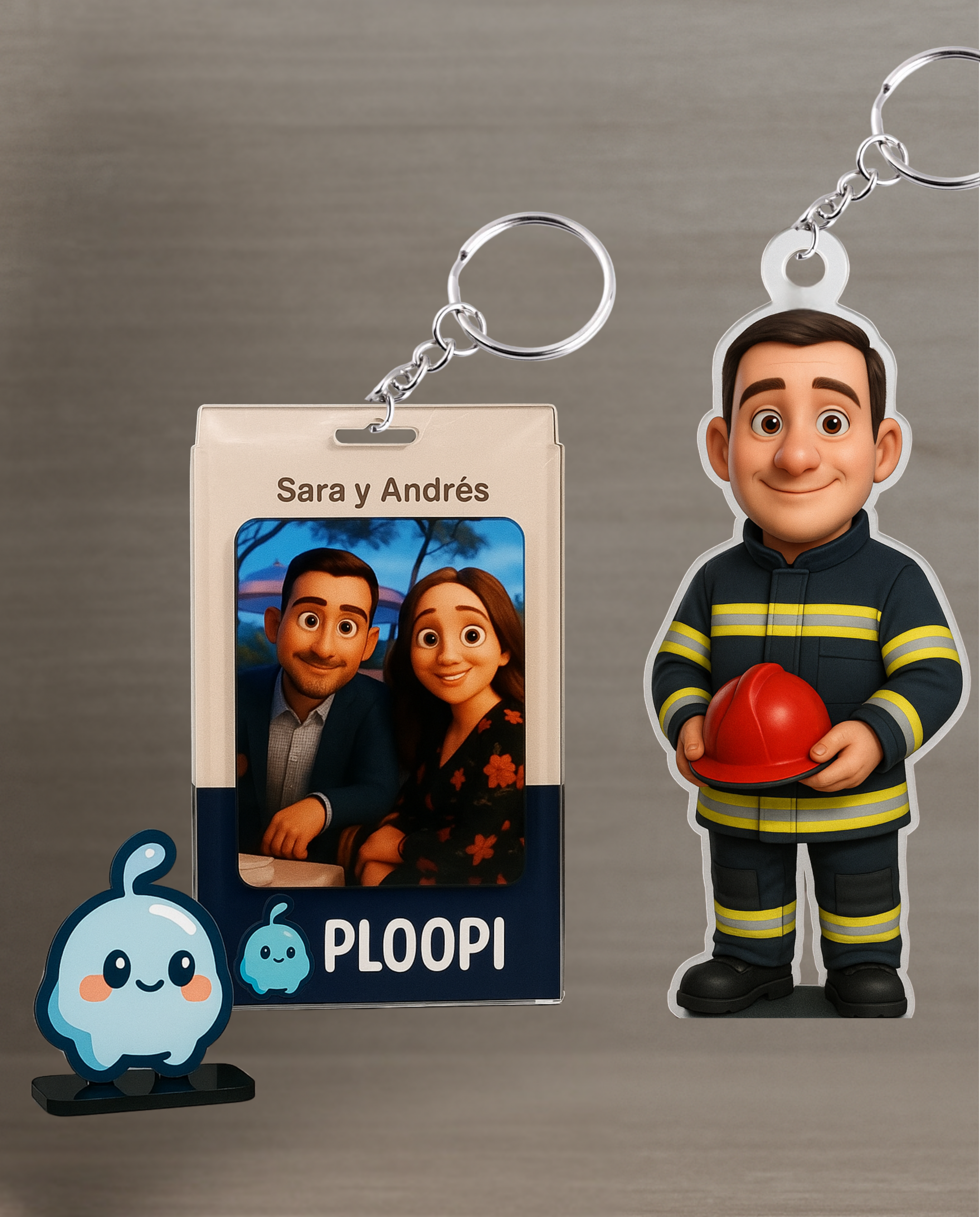 Llavero personalizado en metacrilato con figura cartoon 2D – Ploopi