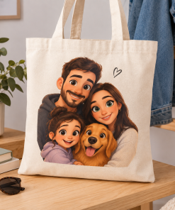 Tote bag personalizada con foto estilo Cartoon